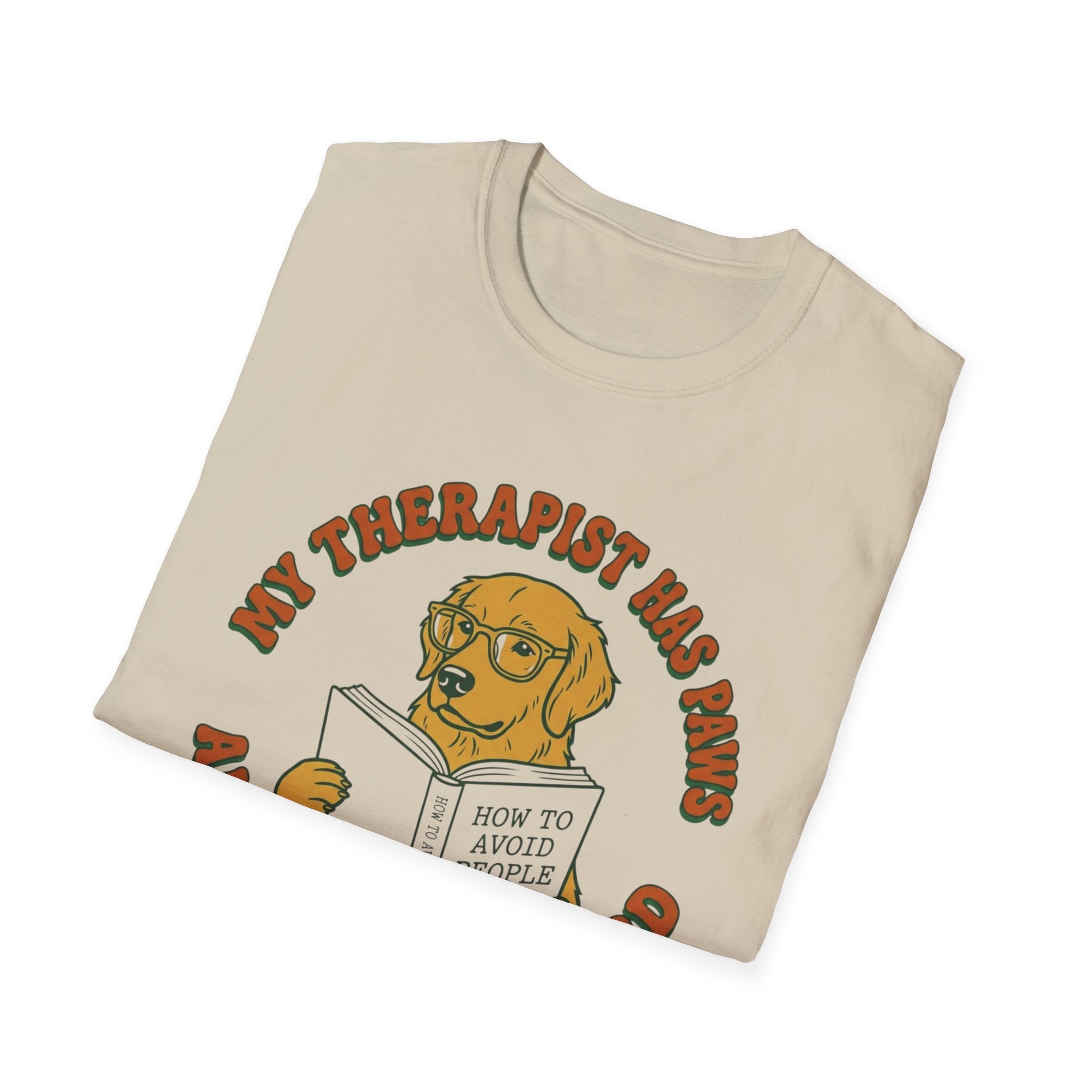 My Therapist Has Paws and a Library Card T Shirt