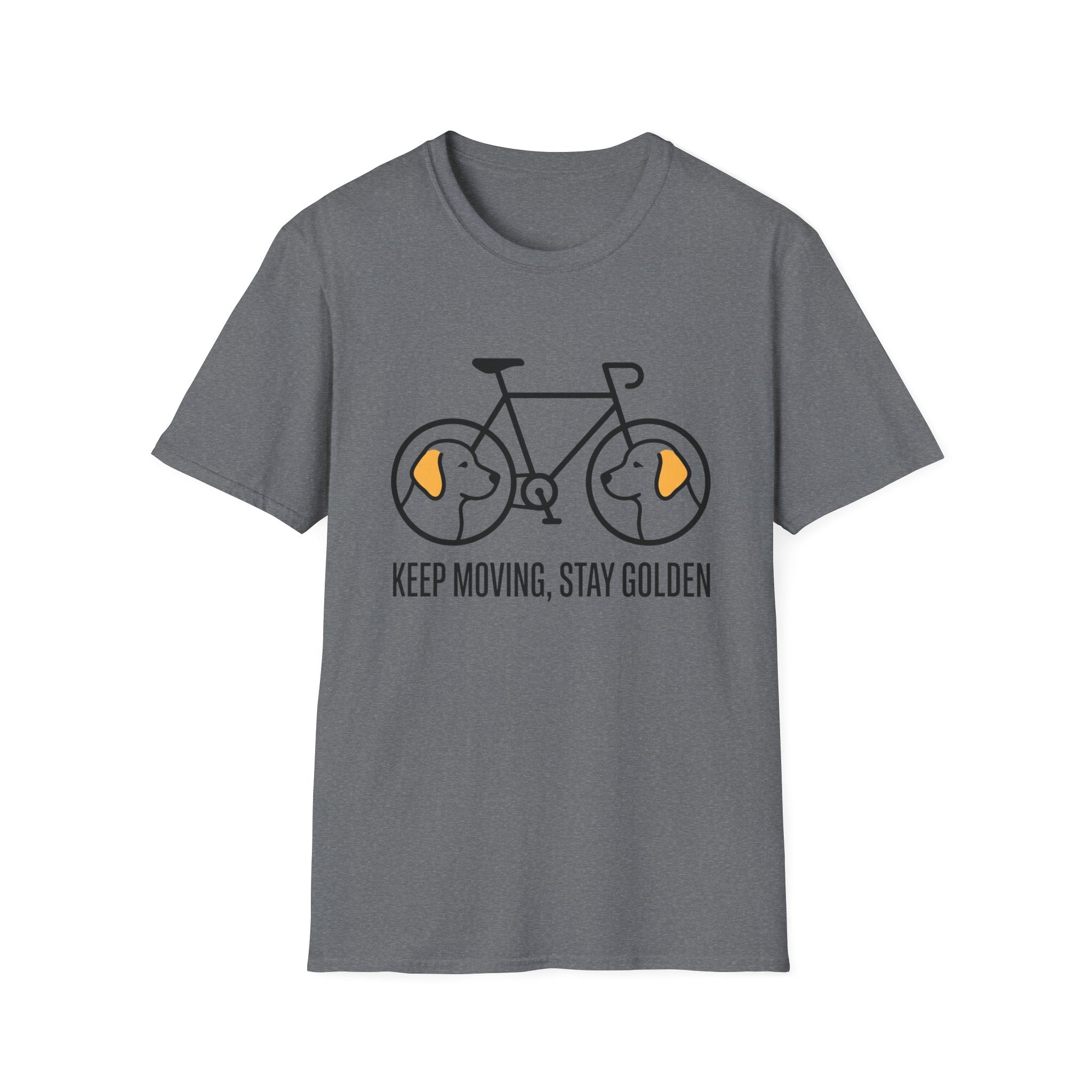 Keep Moving, Stay Golden Bicycle T Shirt
