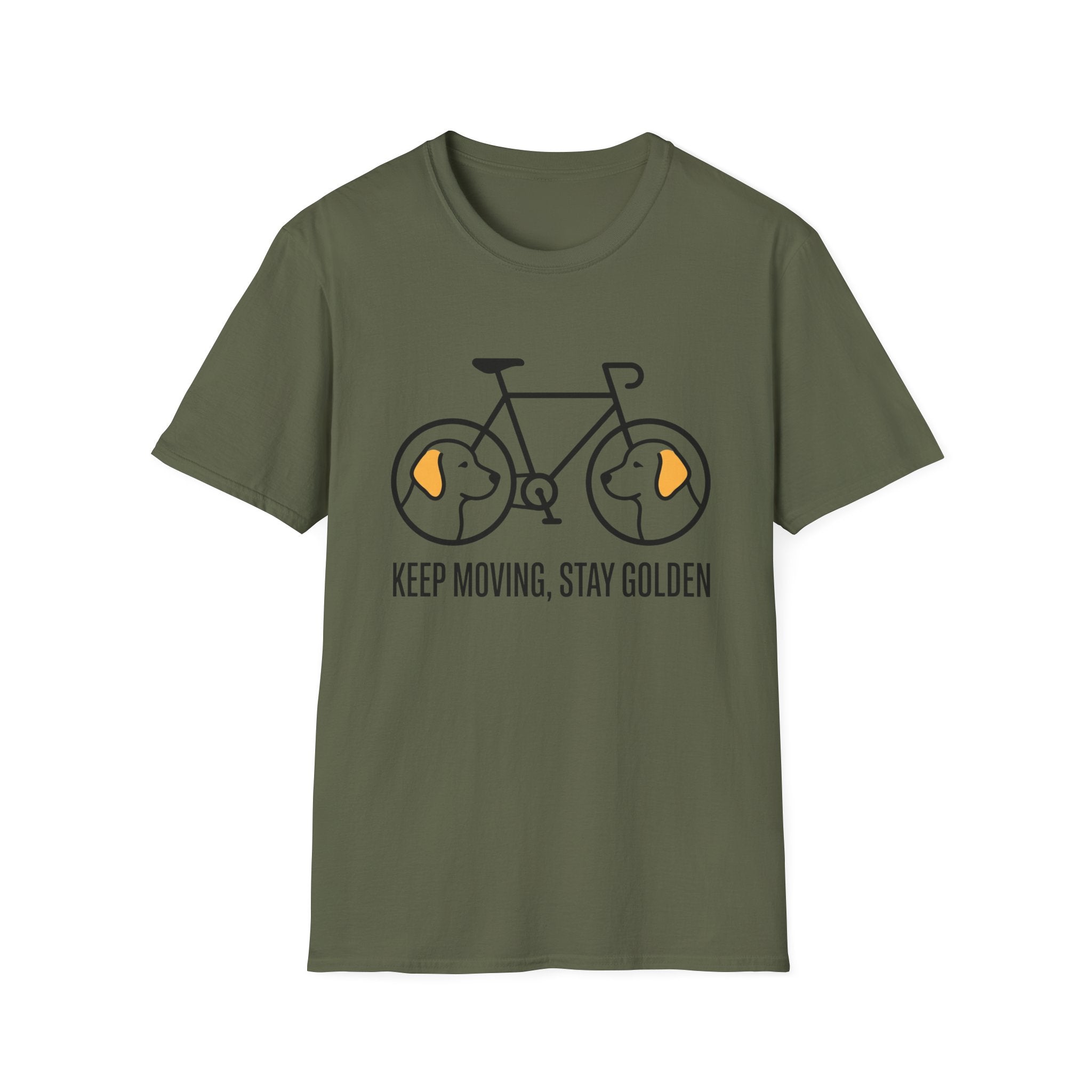 Keep Moving, Stay Golden Bicycle T Shirt