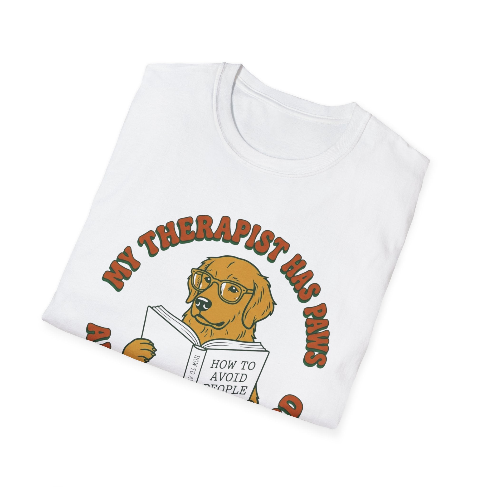 My Therapist Has Paws and a Library Card T Shirt
