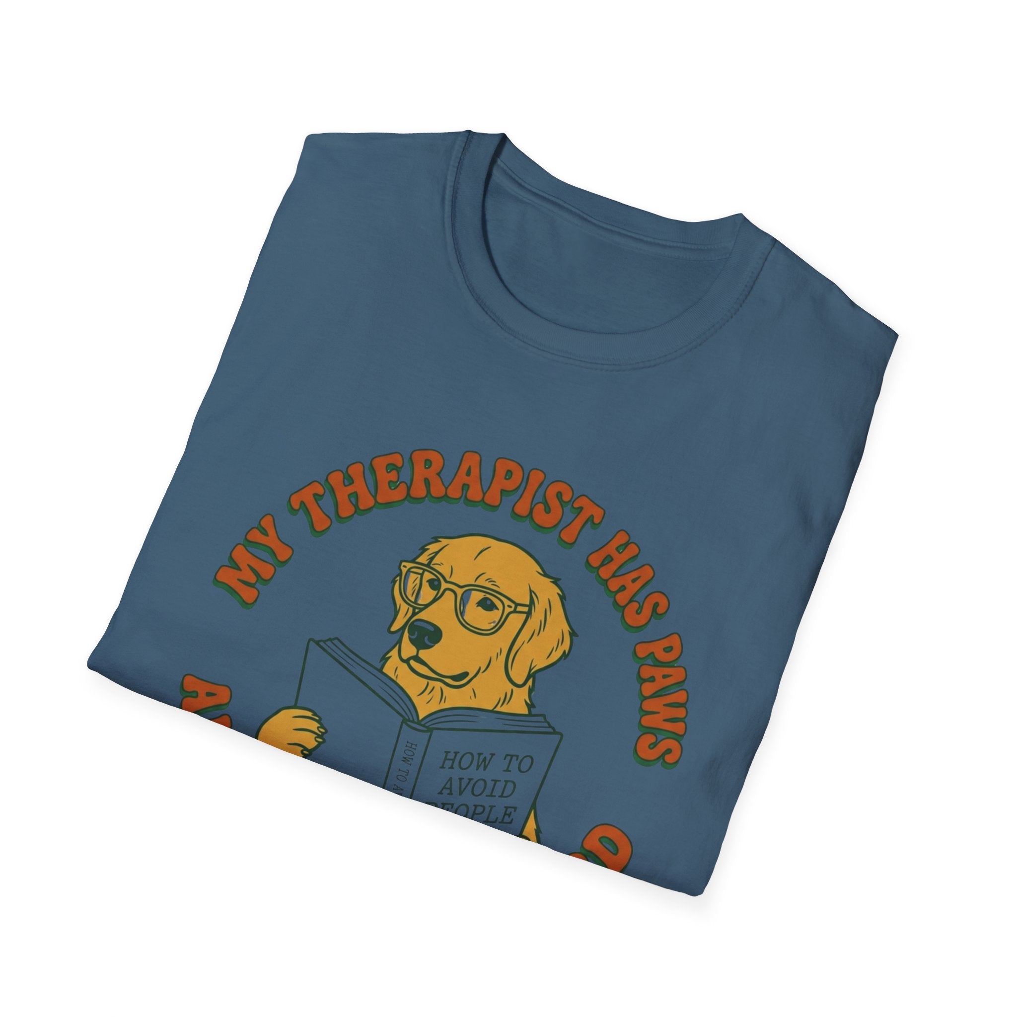 My Therapist Has Paws and a Library Card T Shirt