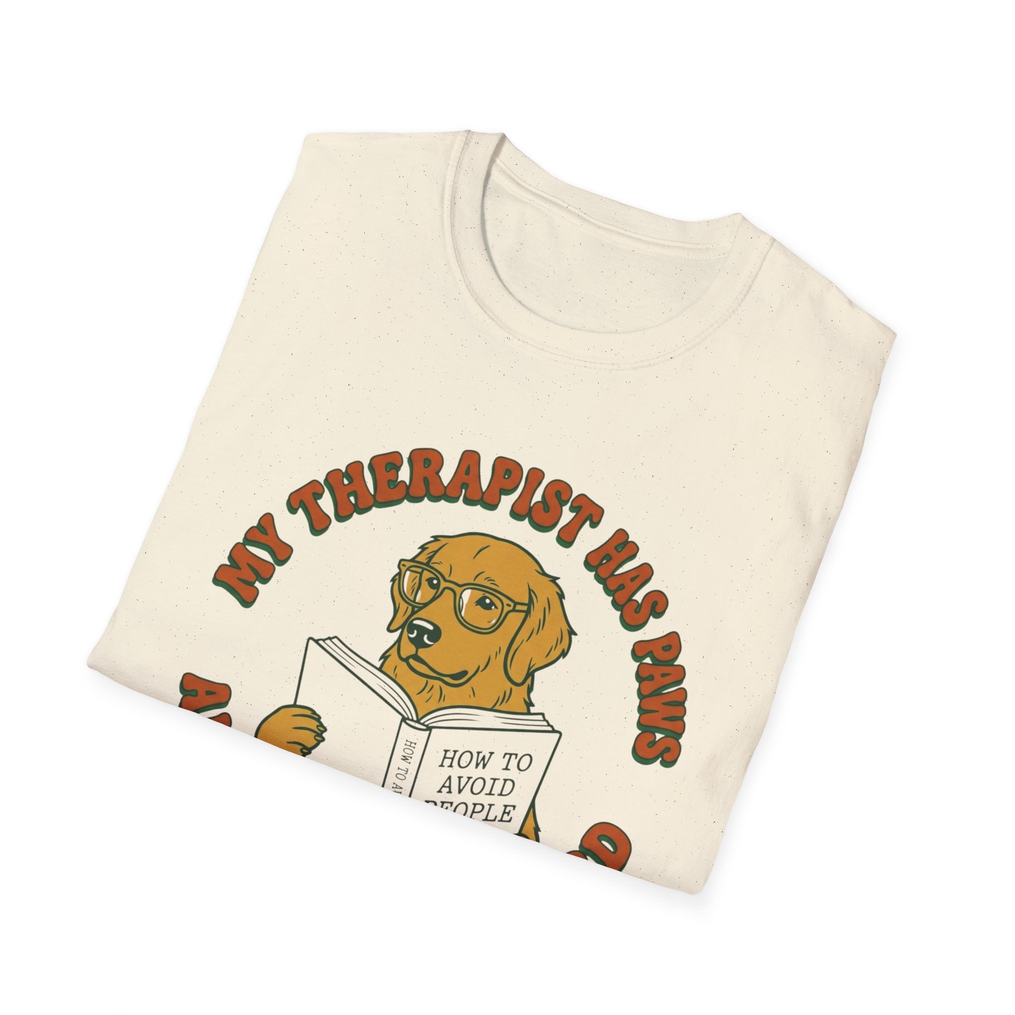 My Therapist Has Paws and a Library Card T Shirt
