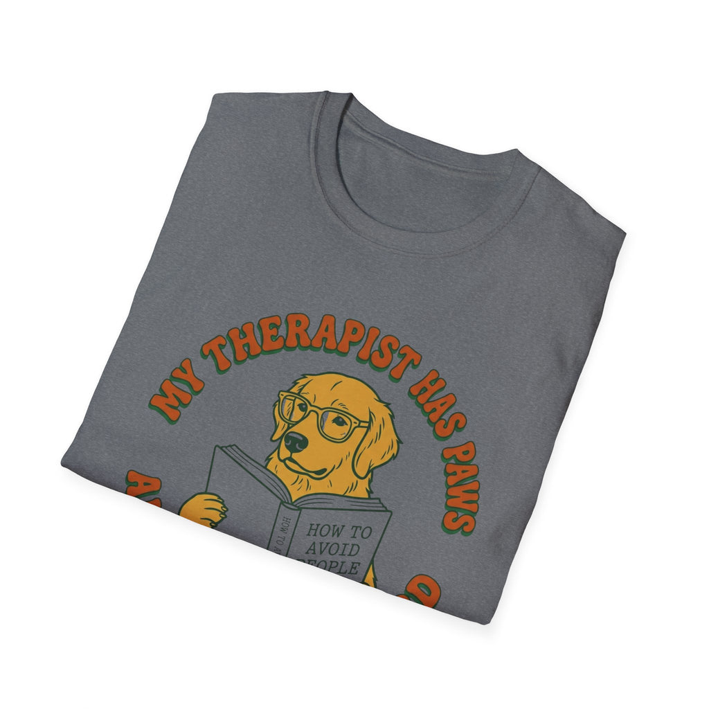 My Therapist Has Paws and a Library Card T Shirt