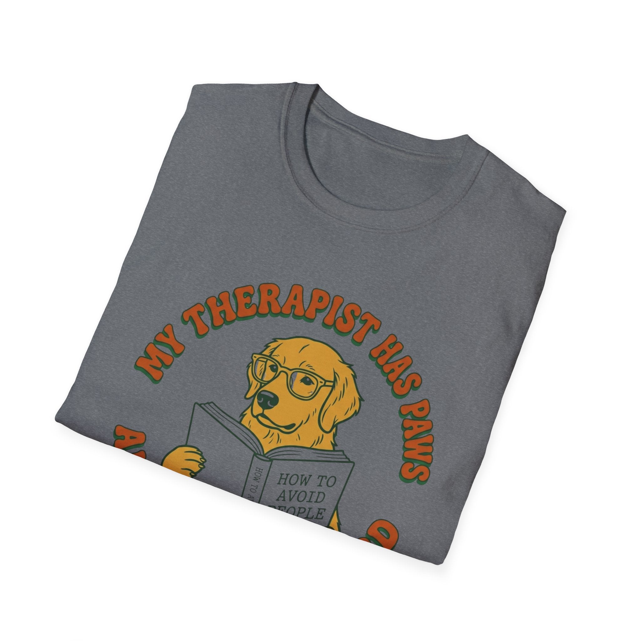 My Therapist Has Paws and a Library Card T Shirt
