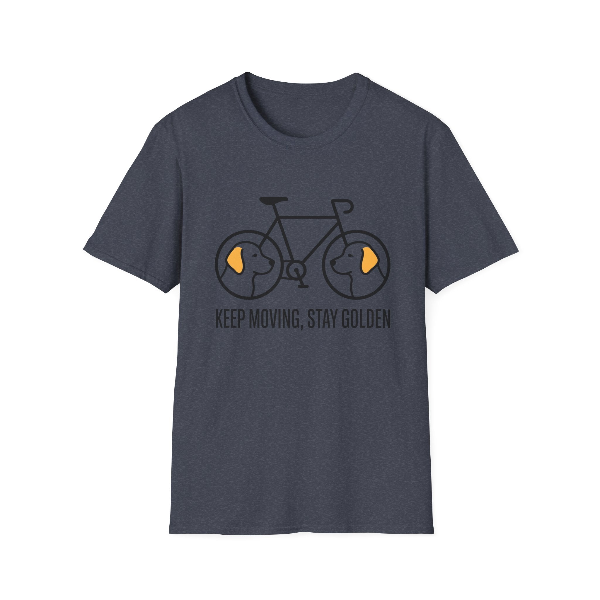 Keep Moving, Stay Golden Bicycle T Shirt