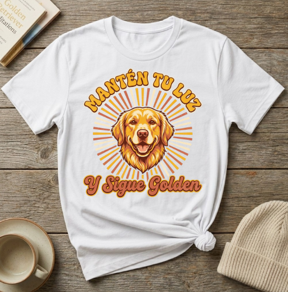 Mantén tu luz y sigue golden Spanish Dog Lover T-Shirt