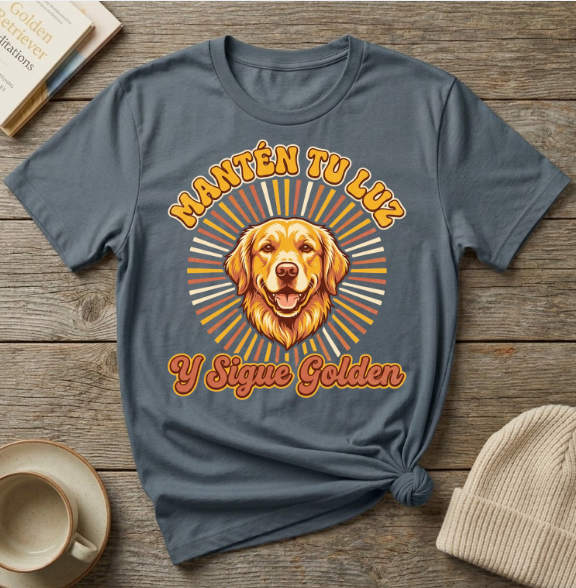 Mantén tu luz y sigue golden Spanish Dog Lover T-Shirt